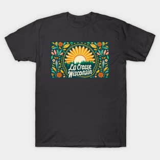 La Crosse Wisconsin Brushwork Rosemaling Style Art T-Shirt